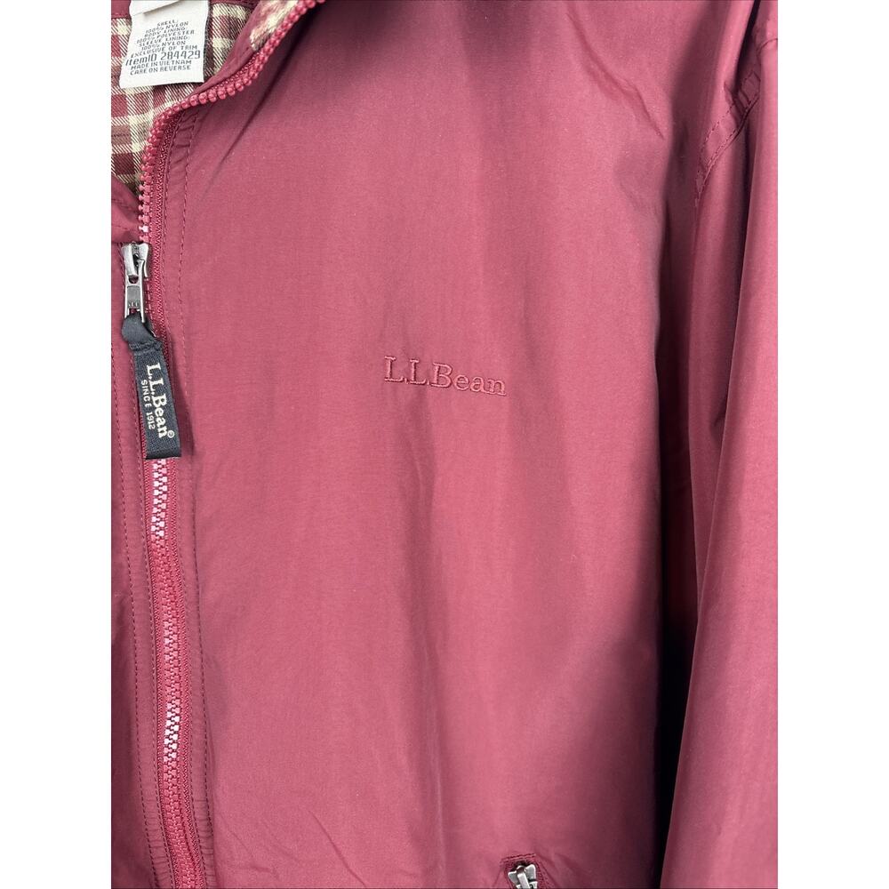 VTG LL Bean Bomber Jacket Mens XL Red Plaid Lining Zip Pockets Outdoors Gorpcore - Picture 3 of 12